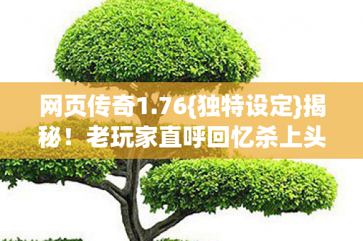 网页传奇1.76{独特设定}揭秘！老玩家直呼回忆杀上头