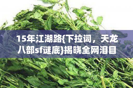 15年江湖路{下拉词，天龙八部sf谜底}揭晓全网泪目