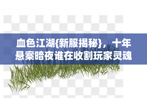 十年悬案暗夜谁在收割玩家灵魂图片
