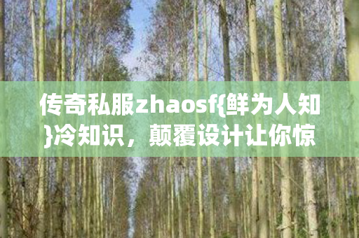 传奇私服zhaosf{鲜为人知}冷知识,颠覆设计让你惊掉下巴! 传奇私服zhaosf{鲜为人知}冷知识,颠覆设计让你惊掉下巴!