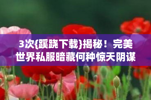 完美世界私服暗藏何种惊天阴谋图片