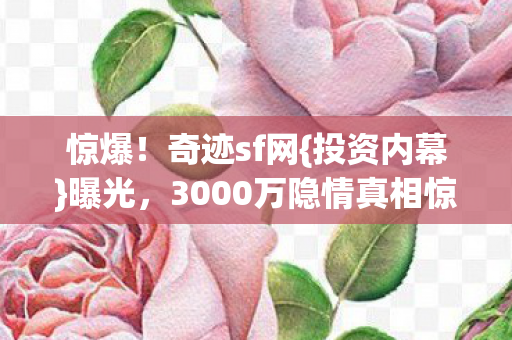 3000万隐情真相惊人图片