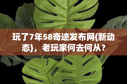玩了7年58奇迹发布网图片