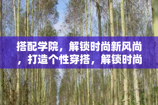 搭配学院，解锁时尚新风尚，打造个性穿搭，解锁时尚新风尚，搭配学院打造个性穿搭