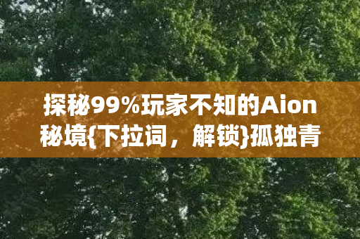 探秘99%玩家不知的Aion秘境{下拉词,解锁}孤独青春回忆 探秘99%玩家不知的Aion秘境{下拉词,解锁}孤独青春回忆
