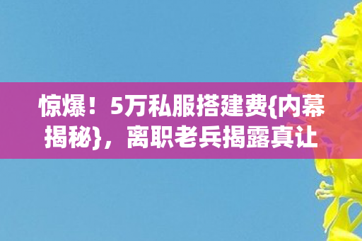 惊爆!5万私服搭建费{内幕揭秘},离职老兵揭露真让人惊 惊爆!5万私服搭建费{内幕揭秘},离职老兵揭露真让人惊