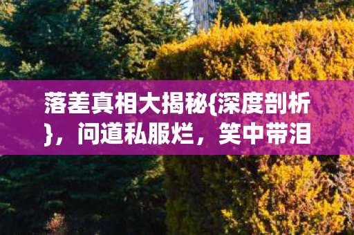 落差真相大揭秘图片
