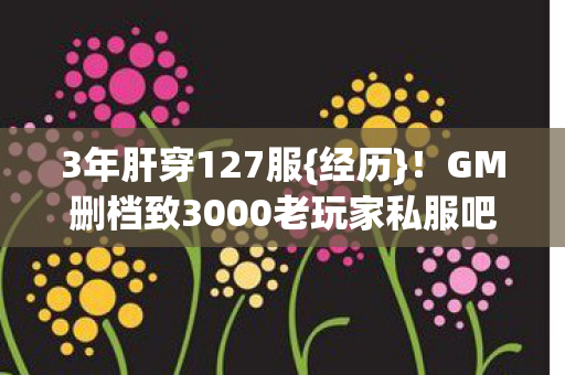 GM删档致3000老玩家私服吧破防图片