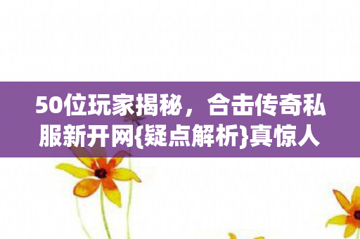 合击传奇私服新开网图片