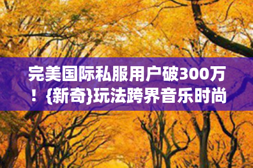 完美国际私服用户破300万图片