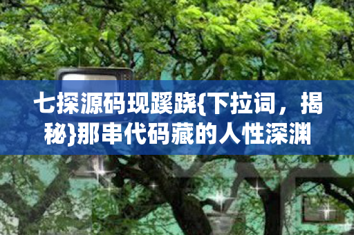 那串代码藏的人性深渊真相图片