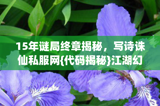 15年谜局终章揭秘图片