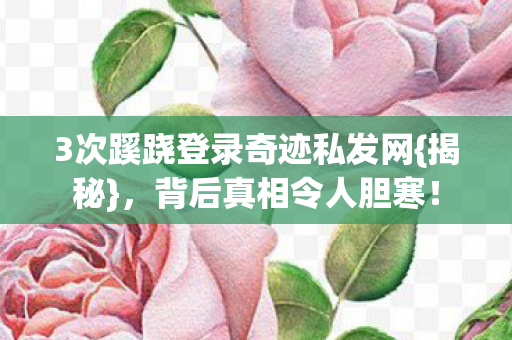 3次蹊跷登录奇迹私发网图片