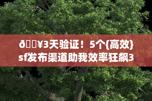 sf发布渠道助我效率狂飙300图片