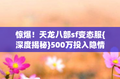 惊爆!天龙八部sf变态服{深度揭秘}500万投入隐情 惊爆!天龙八部sf变态服{深度揭秘}500万投入隐情
