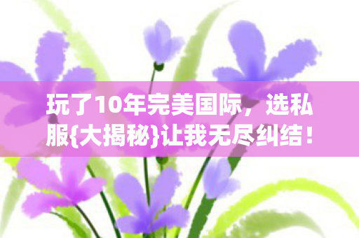 玩了10年完美国际图片