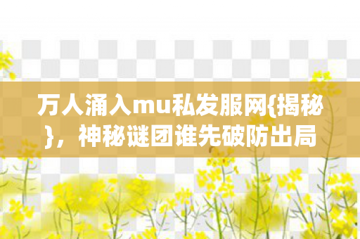 万人涌入mu私发服网图片