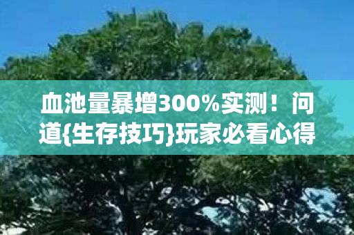 血池量暴增300%实测！问道{生存技巧}玩家必看心得