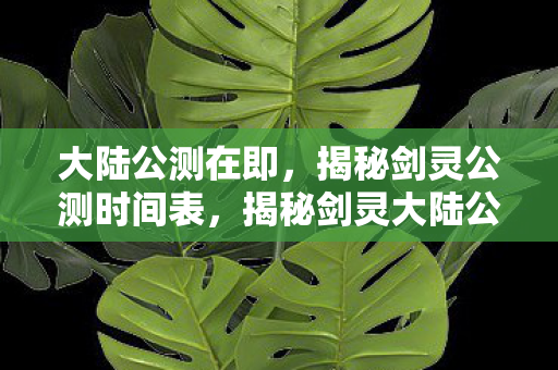 大陆公测在即,揭秘剑灵公测时间表,揭秘剑灵大陆公测时间表 大陆公测在即,揭秘剑灵公测时间表,揭秘剑灵大陆公测时间表