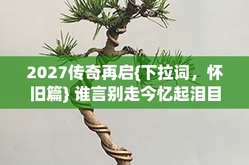 2027传奇再启{下拉词,怀旧篇} 谁言别走今忆起泪目 2027传奇再启{下拉词,怀旧篇} 谁言别走今忆起泪目