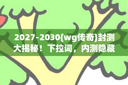 2027-2030{wg传奇}封测大揭秘！下拉词，内测隐藏玩法