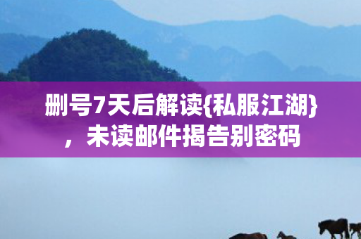 删号7天后解读{私服江湖},未读邮件揭告别密码 删号7天后解读{私服江湖},未读邮件揭告别密码