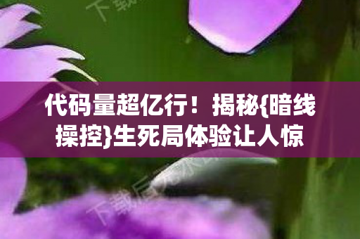 代码量超亿行!揭秘{暗线操控}生死局体验让人惊 代码量超亿行!揭秘{暗线操控}生死局体验让人惊