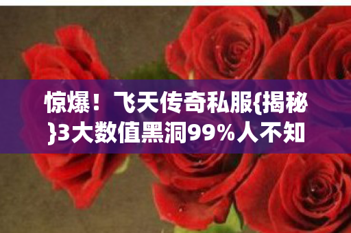 惊爆!飞天传奇私服{揭秘}3大数值黑洞99%人不知 惊爆!飞天传奇私服{揭秘}3大数值黑洞99%人不知