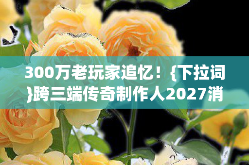 跨三端传奇制作人2027消失之谜图片