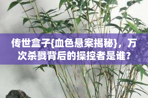 万次杀戮背后的操控者是谁图片