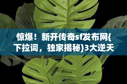 惊爆!新开传奇sf发布网{下拉词,独家揭秘}3大逆天福利 惊爆!新开传奇sf发布网{下拉词,独家揭秘}3大逆天福利