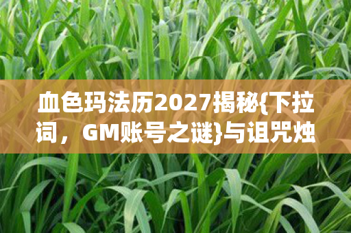 血色玛法历2027揭秘图片