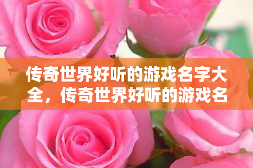 传奇世界好听的游戏名字大全，传奇世界好听的游戏名字大全，打造个性角色，引领潮流风尚