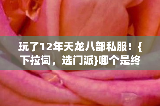 玩了12年天龙八部私服图片