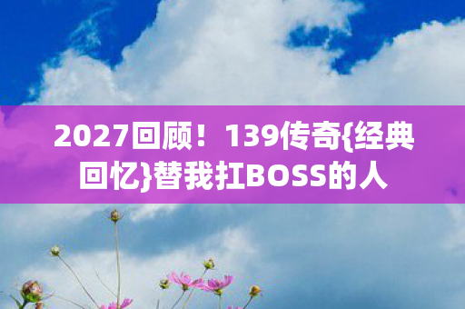 替我扛BOSS的人图片