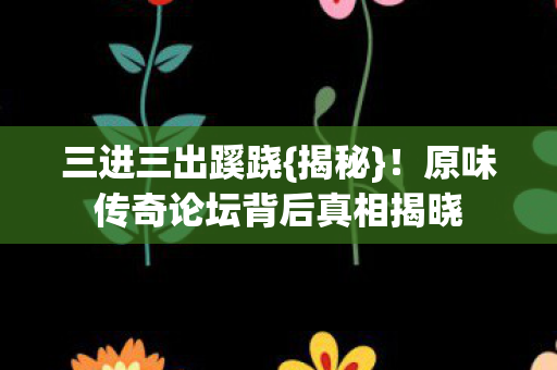 原味传奇论坛背后真相揭晓图片