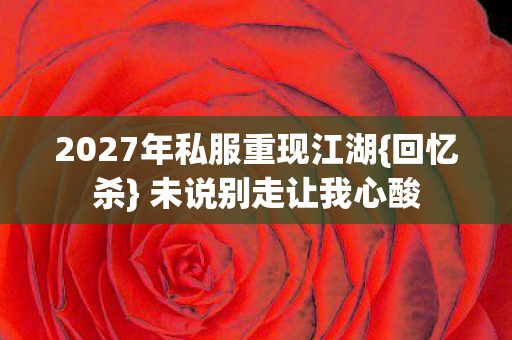 2027年私服重现江湖{回忆杀} 未说别走让我心酸 2027年私服重现江湖{回忆杀} 未说别走让我心酸