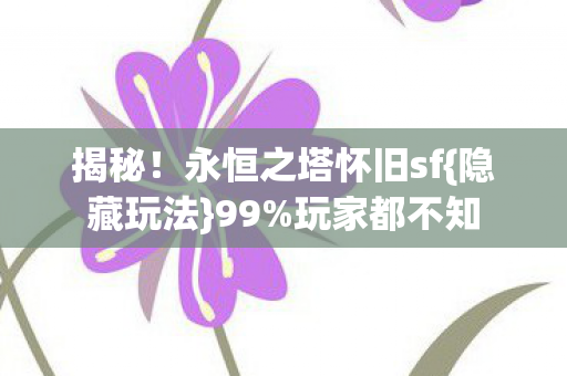 永恒之塔怀旧sf图片