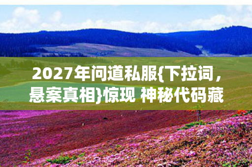 2027年问道私服{下拉词，悬案真相}惊现 神秘代码藏线索引猜测
