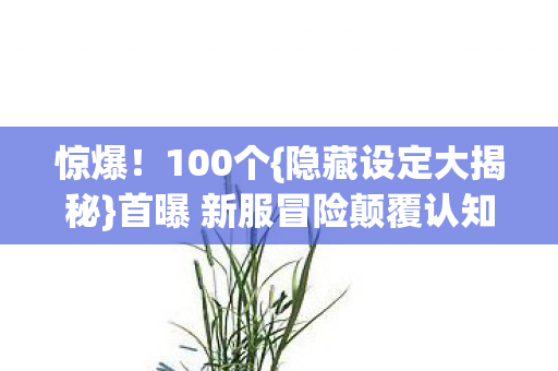 惊爆！100个{隐藏设定大揭秘}首曝 新服冒险颠覆认知