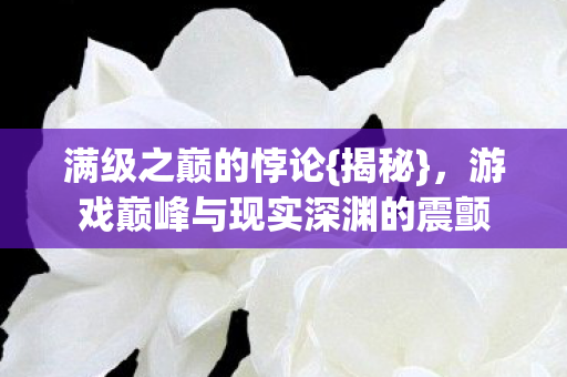 游戏巅峰与现实深渊的震颤图片