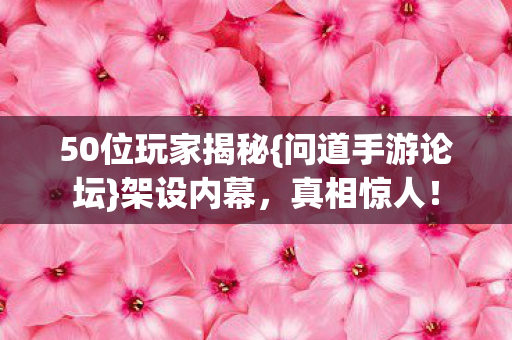50位玩家揭秘图片