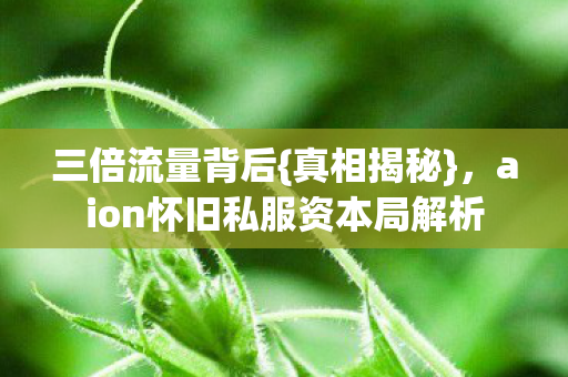 三倍流量背后{真相揭秘}，aion怀旧私服资本局解析