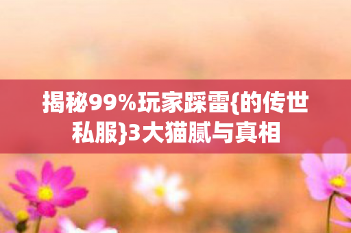 3大猫腻与真相图片