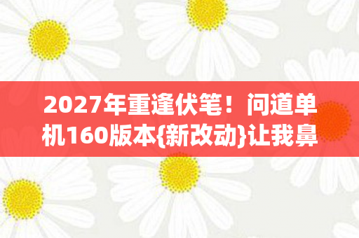 2027年重逢伏笔！问道单机160版本{新改动}让我鼻子一酸