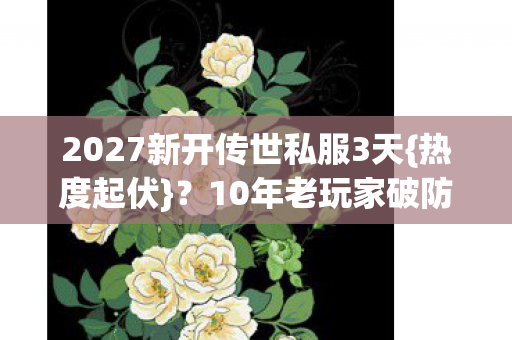 2027新开传世私服3天图片