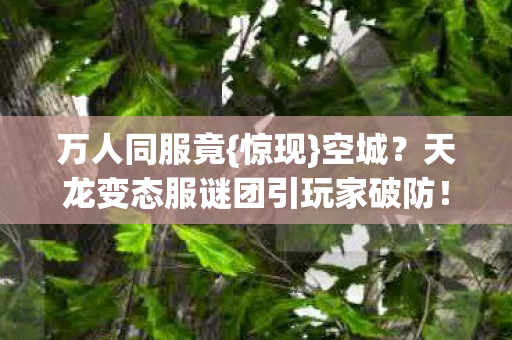 天龙变态服谜团引玩家破防图片