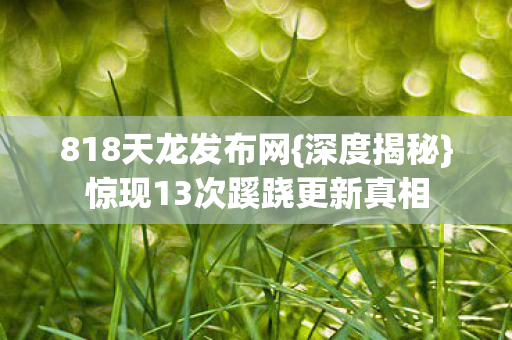 818天龙发布网{深度揭秘}惊现13次蹊跷更新真相 818天龙发布网{深度揭秘}惊现13次蹊跷更新真相