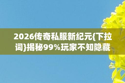 2026传奇私服新纪元图片