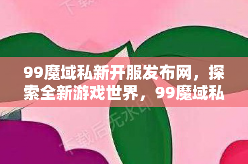 99魔域私新开服发布网图片